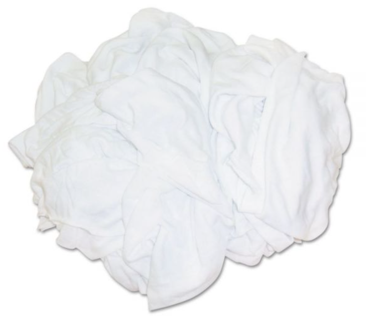 HOSPECO New Bleached White T-Shirt Rag (25-Pounds/Bag)