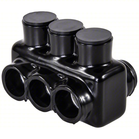 POLARIS Insulated Multitap Connector: Black, 3 Ports, 6 AWG – 600 kcmil Wire Size Range, Plastisol (IPLD 600-3)