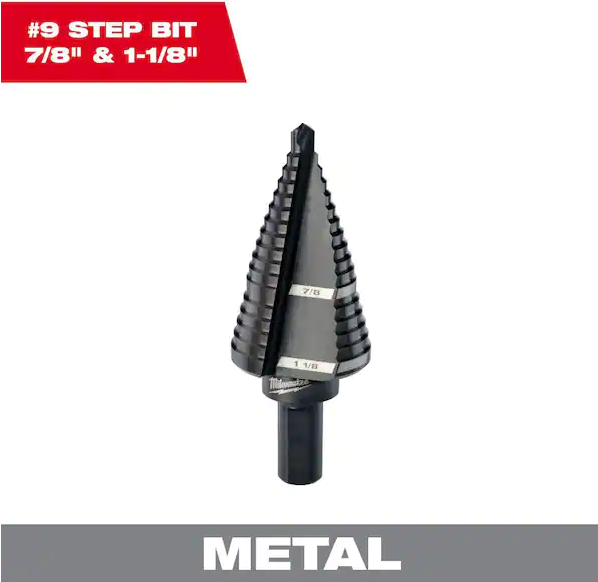 7/8 in. - 1-1/8 in. #9 Black Oxide Step Drill Bit