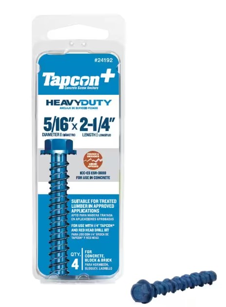 5/16 in. x 2-1/4 in. Hex-Washer-Head Large Diameter Concrete Anchors (4-Pack)