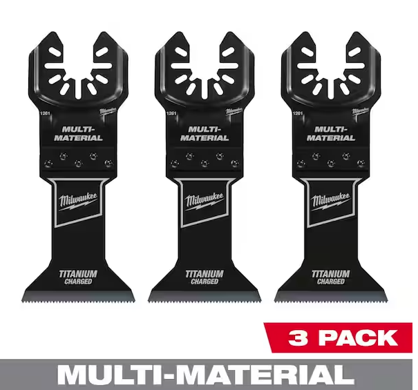 Milwaukee 1-3/4 in. Titanium Bi-Metal Universal Fit Metal Cutting Multi-Tool Oscillating Blade (3-Pack)