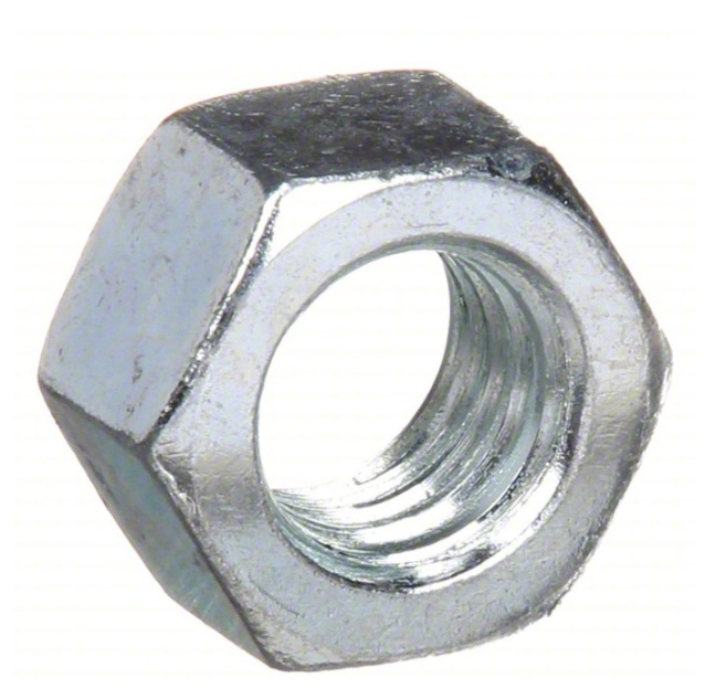 Hex Nut: 1/2" -13 Thread size, 1/3" Bolt Size, Steel, Galvanized