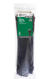 11 in. UV Cable Zip Tie, Black (100-Pack)